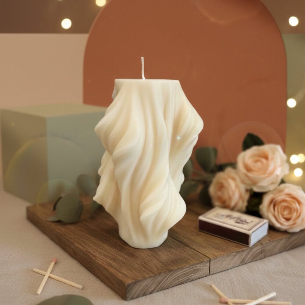 Modern Twist Candle | Contemporary Art Home Accent